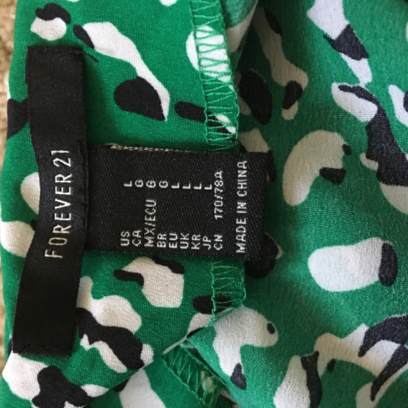 FOREVER 21 Print long Green-White Skirt. Size L - Picture 4 of 4